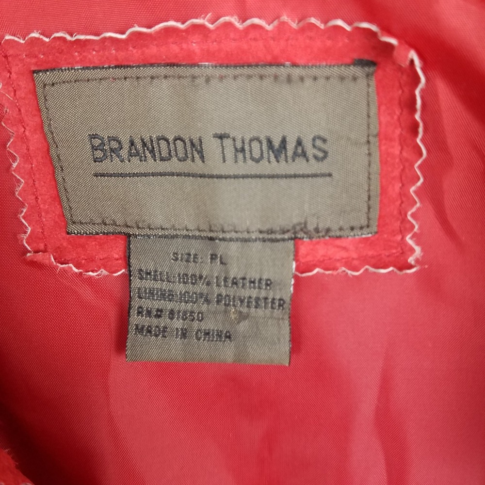 Brandon Thomas Red Suede Leather‎ Jacket Women PL Whipstitch Detail - Picture 7 of 10
